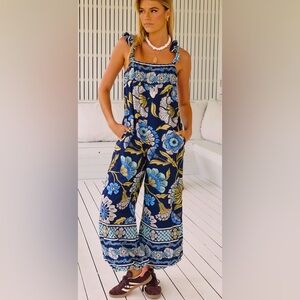 FREE PEOPLE Bali Albright Floral Cotton Jumpsuit NWOT